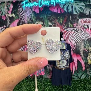 White heart earrings